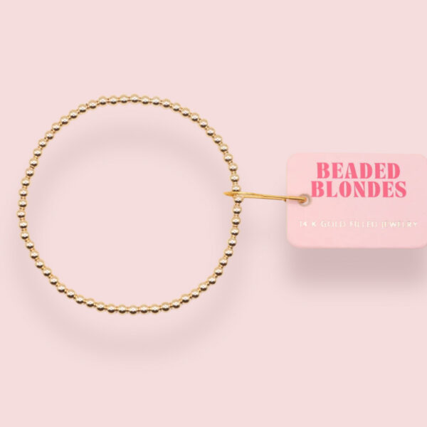 3MM Gold Beaded Bracelet- Beaded Blondes