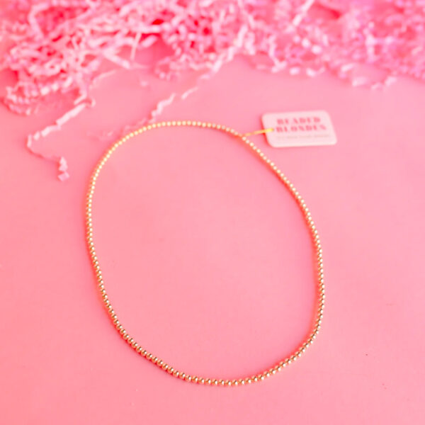 Beaded 3MM Necklace in Gold- Beaded Blondes