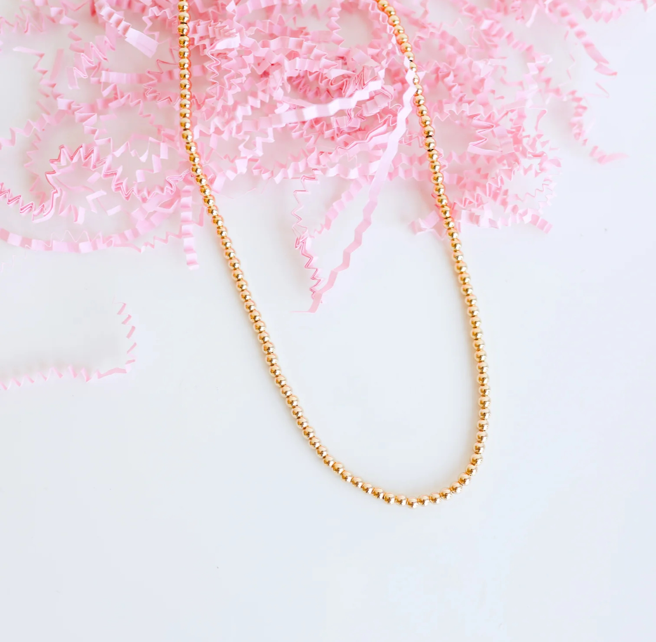 Beaded 3MM Necklace in Gold- Beaded Blondes - Image 2