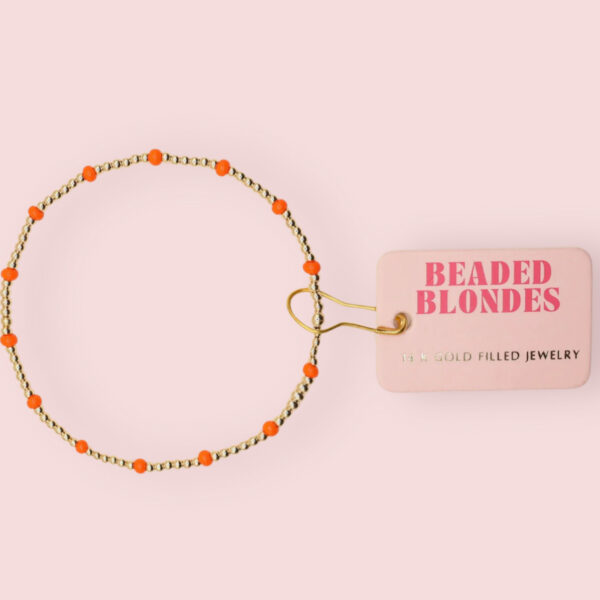 Orange Dainty Poppi Bracelet- Beaded Blondes