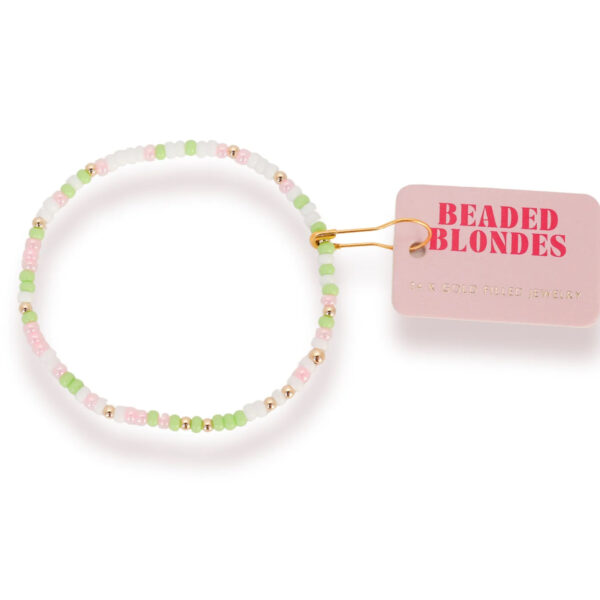 Pastel Green, Pink & White Sprinkle Bracelet