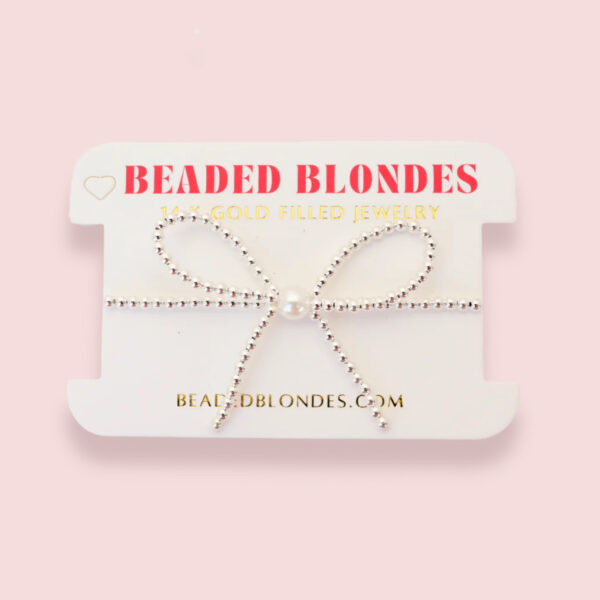 Silver Bow Bracelet- Beaded Blondes