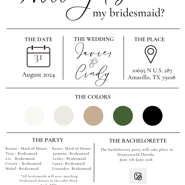 Wedding Party Proposal Template